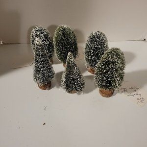 Vintage Department 56 Set of 6 Small Frosted Topiary Trees